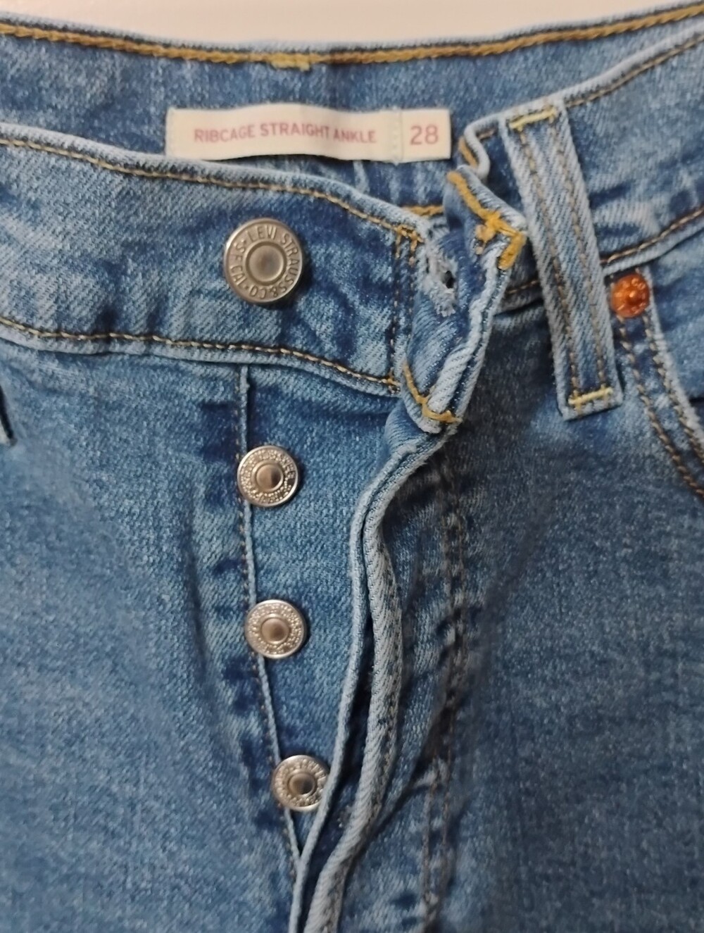 Classic Levi's Blue Ribcage Straight-Leg Ankle Jeans - Picture 3 of 4